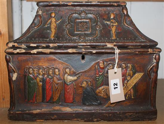 Painted casket, in medieval style